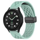 For Samsung Galaxy watch 5 Pro Golf Edition 20mm Folding Magnetic Clasp Silicone Watch Band(Teal) - 1