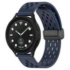 For Samsung Galaxy watch 5 Pro Golf Edition 20mm Folding Magnetic Clasp Silicone Watch Band(Midnight Blue) - 1