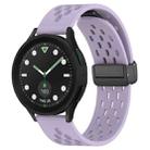 For Samsung Galaxy watch 5 Pro Golf Edition 20mm Folding Magnetic Clasp Silicone Watch Band(Purple) - 1