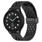For Samsung Galaxy watch 5 Golf Edition 20mm Folding Magnetic Clasp Silicone Watch Band(Black) - 1