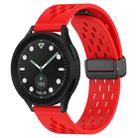 For Samsung Galaxy watch 5 Golf Edition 20mm Folding Magnetic Clasp Silicone Watch Band(Red) - 1