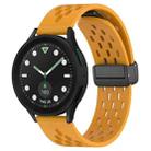 For Samsung Galaxy watch 5 Golf Edition 20mm Folding Magnetic Clasp Silicone Watch Band(Yellow) - 1