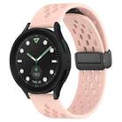 For Samsung Galaxy watch 5 Golf Edition 20mm Folding Magnetic Clasp Silicone Watch Band(Pink) - 1