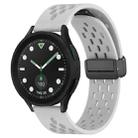 For Samsung Galaxy watch 5 Golf Edition 20mm Folding Magnetic Clasp Silicone Watch Band(Light Grey) - 1