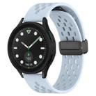 For Samsung Galaxy watch 5 Golf Edition 20mm Folding Magnetic Clasp Silicone Watch Band(Light Blue) - 1