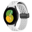 For Samsung Galaxy Watch 5  44mm 20mm Folding Magnetic Clasp Silicone Watch Band(White) - 1