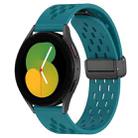 For Samsung Galaxy Watch 5  44mm 20mm Folding Magnetic Clasp Silicone Watch Band(Hidden Green) - 1