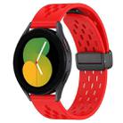 For Samsung Galaxy Watch 5  44mm 20mm Folding Magnetic Clasp Silicone Watch Band(Red) - 1