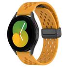 For Samsung Galaxy Watch 5  44mm 20mm Folding Magnetic Clasp Silicone Watch Band(Yellow) - 1