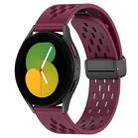 For Samsung Galaxy Watch 5  44mm 20mm Folding Magnetic Clasp Silicone Watch Band(Wine Red) - 1