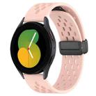 For Samsung Galaxy Watch 5  44mm 20mm Folding Magnetic Clasp Silicone Watch Band(Pink) - 1