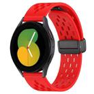 For Samsung Galaxy Watch 5  40mm 20mm Folding Magnetic Clasp Silicone Watch Band(Red) - 1