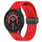 For Samsung Galaxy Watch 5 Pro  45mm 20mm Folding Magnetic Clasp Silicone Watch Band(Red) - 1