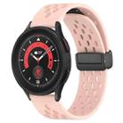 For Samsung Galaxy Watch 5 Pro  45mm 20mm Folding Magnetic Clasp Silicone Watch Band(Pink) - 1