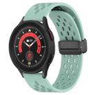 For Samsung Galaxy Watch 5 Pro  45mm 20mm Folding Magnetic Clasp Silicone Watch Band(Teal) - 1