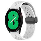 For Samsung Galaxy Watch 4 44mm 20mm Folding Magnetic Clasp Silicone Watch Band(White) - 1