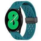 For Samsung Galaxy Watch 4 44mm 20mm Folding Magnetic Clasp Silicone Watch Band(Hidden Green) - 1