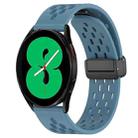 For Samsung Galaxy Watch 4 44mm 20mm Folding Magnetic Clasp Silicone Watch Band(Blue) - 1