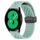 For Samsung Galaxy Watch 4 44mm 20mm Folding Magnetic Clasp Silicone Watch Band(Teal) - 1