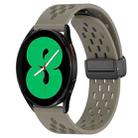 For Samsung Galaxy Watch 4 44mm 20mm Folding Magnetic Clasp Silicone Watch Band(Space Ash) - 1