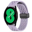 For Samsung Galaxy Watch 4 44mm 20mm Folding Magnetic Clasp Silicone Watch Band(Purple) - 1