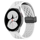 For Samsung Galaxy Watch 4 40mm 20mm Folding Magnetic Clasp Silicone Watch Band(White) - 1