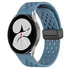For Samsung Galaxy Watch 4 40mm 20mm Folding Magnetic Clasp Silicone Watch Band(Blue) - 1