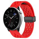 For Amazfit GTR Mini 20mm Folding Magnetic Clasp Silicone Watch Band(Red) - 1