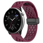 For Amazfit GTR Mini 20mm Folding Magnetic Clasp Silicone Watch Band(Burgundy) - 1
