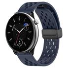 For Amazfit GTR Mini 20mm Folding Magnetic Clasp Silicone Watch Band(Midnight Blue) - 1