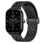 For Amazfit GTS 4 20mm Folding Magnetic Clasp Silicone Watch Band(Black) - 1