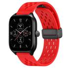 For Amazfit GTS 4 20mm Folding Magnetic Clasp Silicone Watch Band(Red) - 1