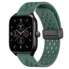 For Amazfit GTS 4 20mm Folding Magnetic Clasp Silicone Watch Band(Dark Green) - 1
