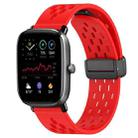 For Amazfit GTS 4 Mini 20mm Folding Magnetic Clasp Silicone Watch Band(Red) - 1