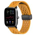 For Amazfit GTS 4 Mini 20mm Folding Magnetic Clasp Silicone Watch Band(Yellow) - 1