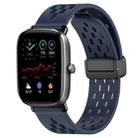 For Amazfit GTS 4 Mini 20mm Folding Magnetic Clasp Silicone Watch Band(Midnight Blue) - 1