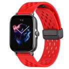 For Amazfit GTS 3 20mm Folding Magnetic Clasp Silicone Watch Band(Red) - 1