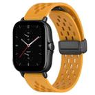For Amazfit GTS 2E 20mm Folding Magnetic Clasp Silicone Watch Band(Yellow) - 1