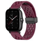 For Amazfit GTS 2E 20mm Folding Magnetic Clasp Silicone Watch Band(Burgundy) - 1