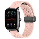 For Amazfit GTS 2 Mini 20mm Folding Magnetic Clasp Silicone Watch Band(Pink) - 1