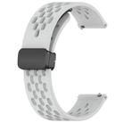 For Amazfit GTS 2 Mini 20mm Folding Magnetic Clasp Silicone Watch Band(Light Grey) - 2