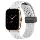 For Amazfit GTS 2 20mm Folding Magnetic Clasp Silicone Watch Band(White) - 1