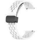 For Amazfit GTS 2 20mm Folding Magnetic Clasp Silicone Watch Band(White) - 2