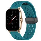 For Amazfit GTS 2 20mm Folding Magnetic Clasp Silicone Watch Band(Hidden Green) - 1