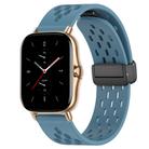 For Amazfit GTS 2 20mm Folding Magnetic Clasp Silicone Watch Band(Blue) - 1