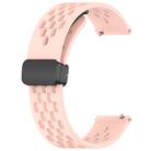 For Amazfit GTS 2 20mm Folding Magnetic Clasp Silicone Watch Band(Pink) - 2