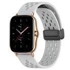 For Amazfit GTS 2 20mm Folding Magnetic Clasp Silicone Watch Band(Light Grey) - 1
