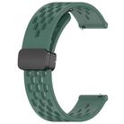 For Amazfit GTS 2 20mm Folding Magnetic Clasp Silicone Watch Band(Dark Green) - 2
