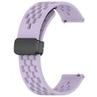 For Amazfit GTS 2 20mm Folding Magnetic Clasp Silicone Watch Band(Purple) - 2
