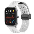 For Amazfit GTS 20mm Folding Magnetic Clasp Silicone Watch Band(White) - 1